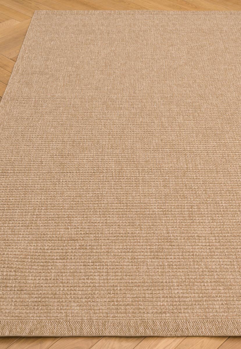 фото Ковер на пол, циновка 1,2 на 1,7 м в прихожую, гостиную, для кухни, безворсовая, бежевая Kenzy 22589-170 Brown