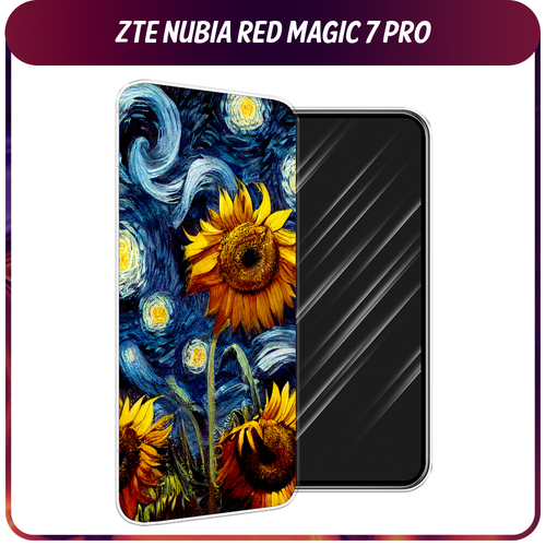 Силиконовый чехол на ZTE Nubia Red Magic 7 Pro / ЗТЕ Нубиа Ред Меджик 7 Про Цветы Ван Гога силиконовый чехол на zte nubia red magic 7 pro зте нубиа ред меджик 7 про доберман