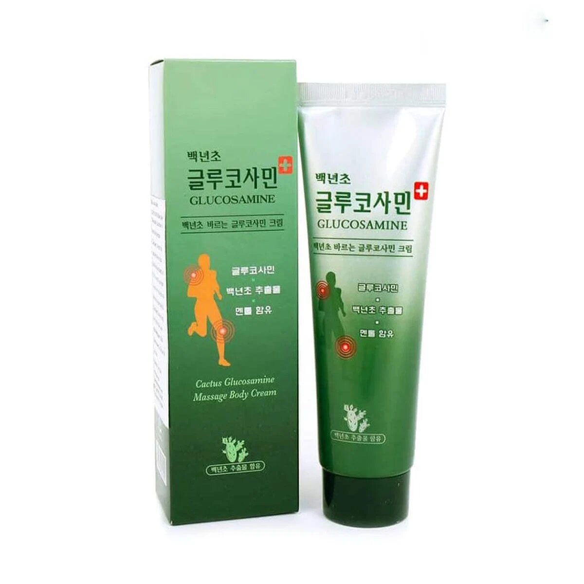 Корейский обезболивающий массажный крем-гель c глюкозамином (Juno Cactus Glucosamine Massage Body Cream), 150 мл