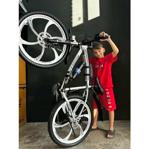 Велосипед Richiesto 24 колёса литые Алюминиевые диски Горный Взрослый Подростковый Спортивный серебристо-черный 2550000₽