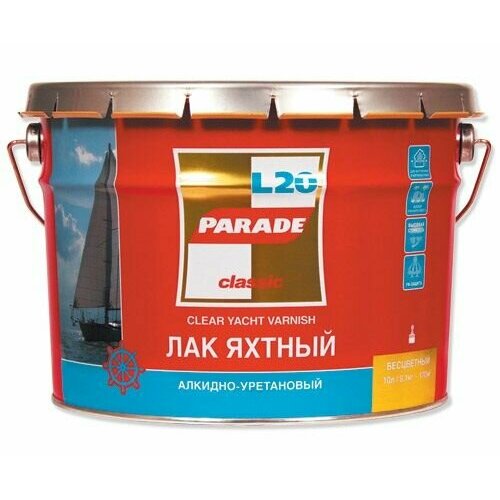 Лак яхтный Parade L20 глянцевая, 0,75л лак яхтный parade l20 яхты