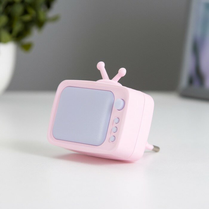 фото Ночник "Телевизор" LED розовый 7х7х6,5 см