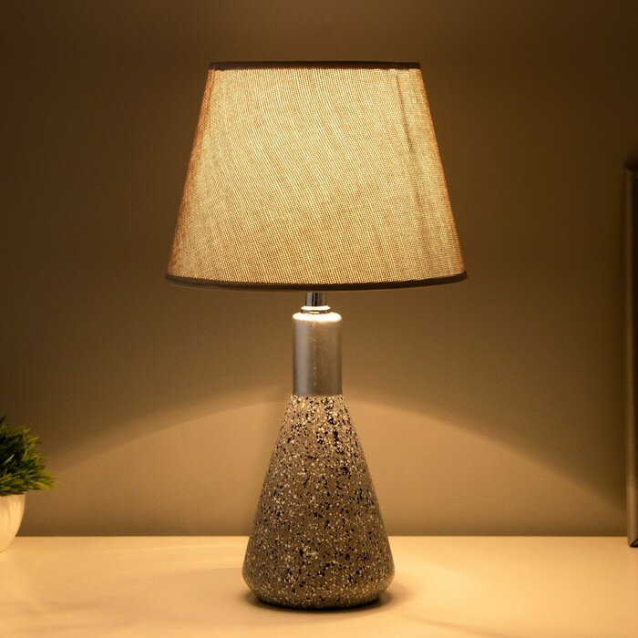 Настольная лампа "Леона" Е14 40Вт серо-серебристый 23х23х41 см, 10229361