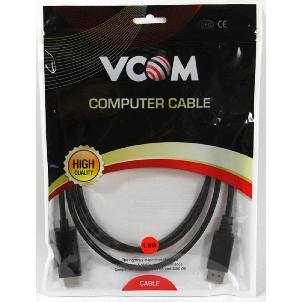 кабель DisplayPort M-HDMI M 1.8 метра Vcom - фото №14