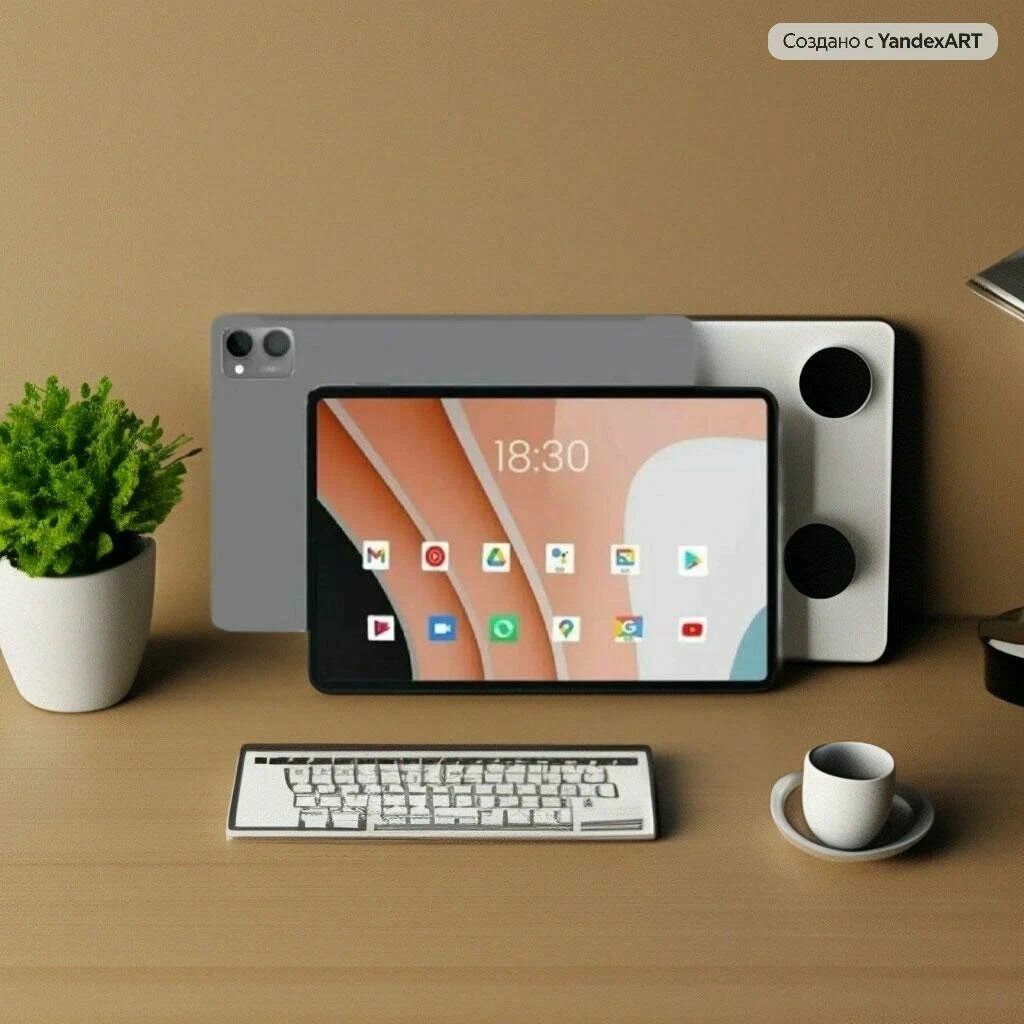 Мощный планшет для работы и развлечений X20 PRO с чехлом и клавиатурой/ Серый №1 — фото 1