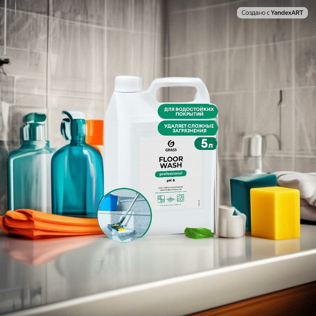 Средство для мытья пола Grass Floor Wash концентрат нейтральное 5,1 кг