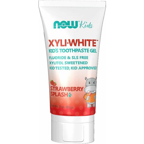 NOW Solutions XyliWhite Kids Детская клубничная зубная паста Без фтора и SLS 85 г 2300₽