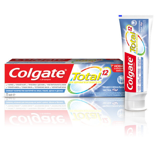 Colgate Зубная паста Total 12 Профессиональная Чистка, 75 мл/