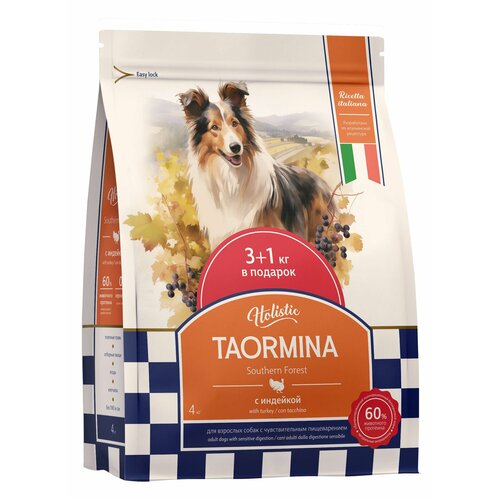 Taormina Полнорационный сухой корм для взрослых собак с чувствительным пищеварением с индейкой Southern Forest 4кг 3917₽