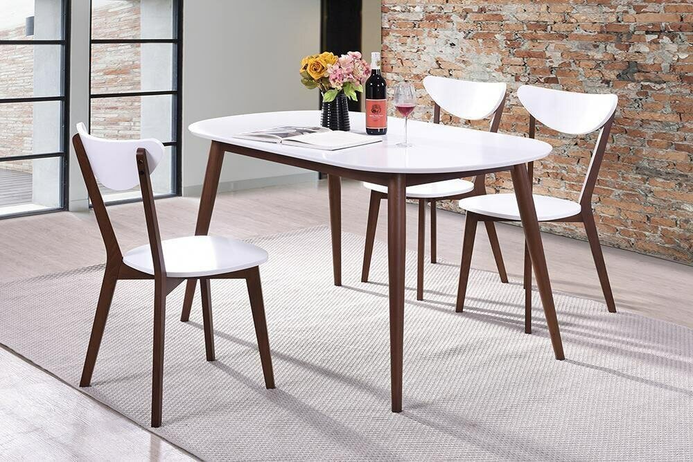 Стол обеденный Tetchair MAX (Макс), 140х80х75см, белый+коричневый