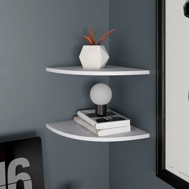 фото Полка мебельная elemento угловая 25 x 25 x 1,6 см цемент светлый