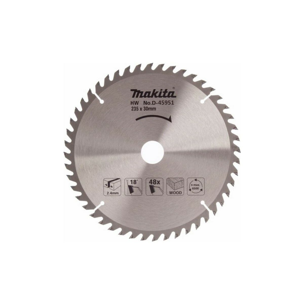 Пильный диск по дереву MAKITA 235x30/25x2.4x48T
