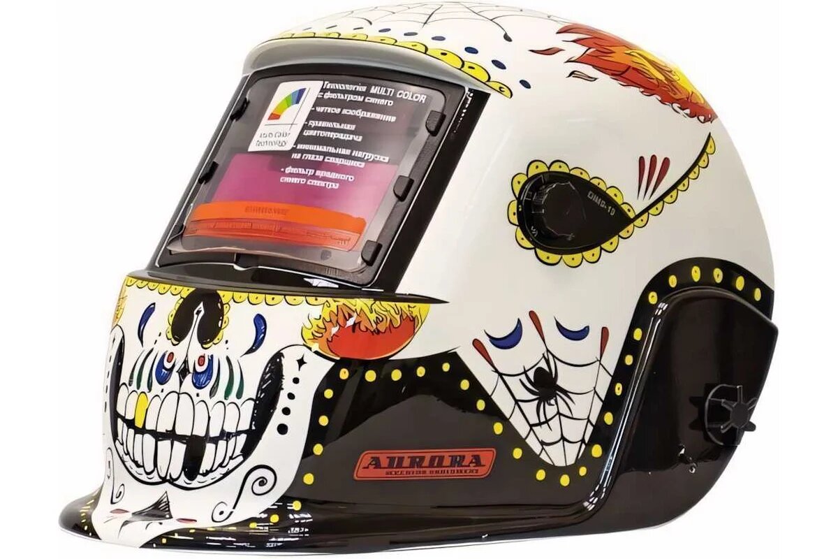Aurora Маска сварщика Хамелеон A777c 9-13DIN SKELETON FIRE 30690 — фото 1