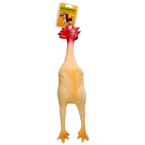 Игрушка для собак Homepet / Хоумпэт Петух из латекса, с пищалкой, желтый, 45см / жевательная для активных игр