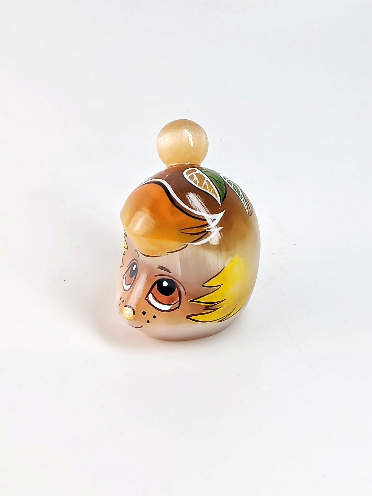 Фигурка  Ёжик Сёма   ручная работа  натуральный камень  6x5x3 см