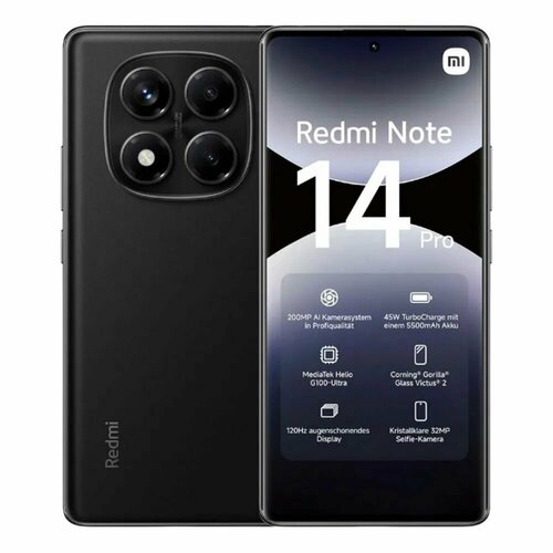 Смартфон Xiaomi Redmi Note 14 Pro 4G Global 12256 Gb Black 27435₽