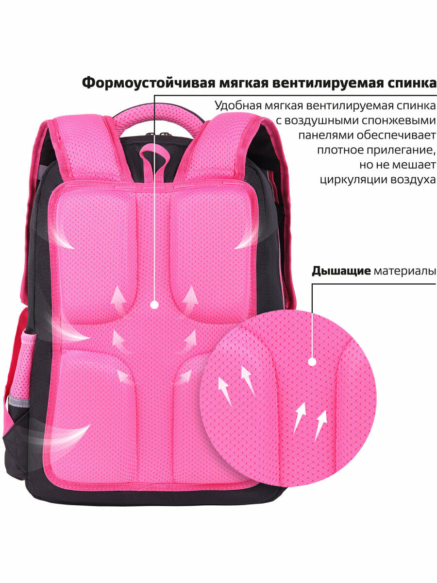 Рюкзак / ранец / портфель школьный для девочек Юнландия Complete с пеналом в комплекте, эрго-спинка, Hug me, 42х29х14 см, 271414 — фото 1