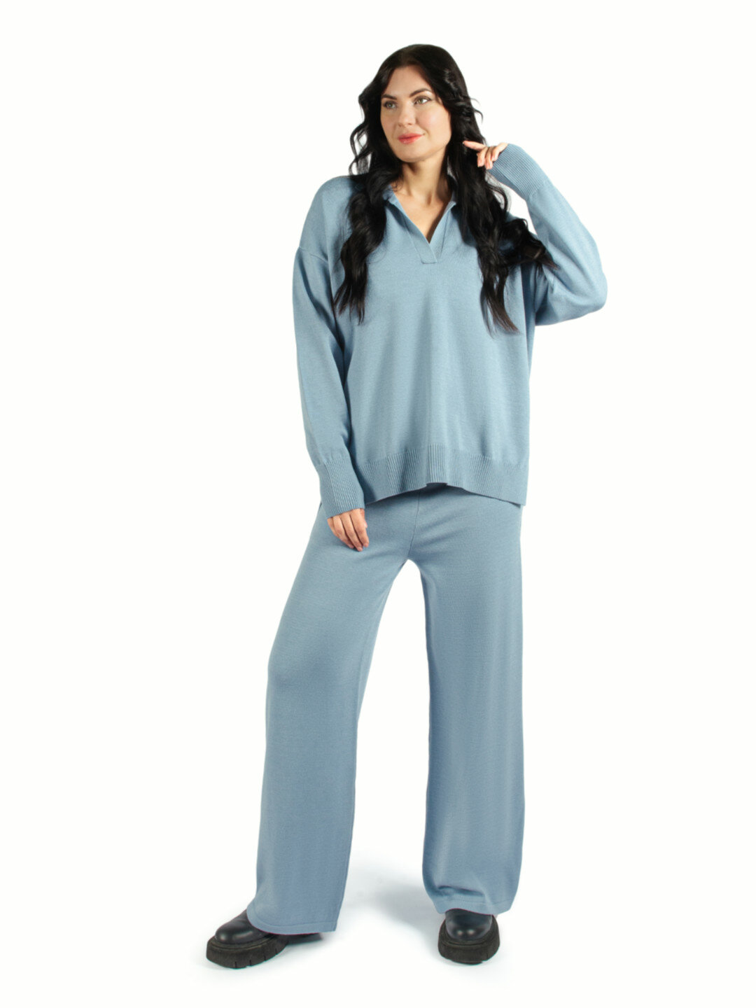 Комплект одежды  Двойка женская, размер L-XL, голубой/серый