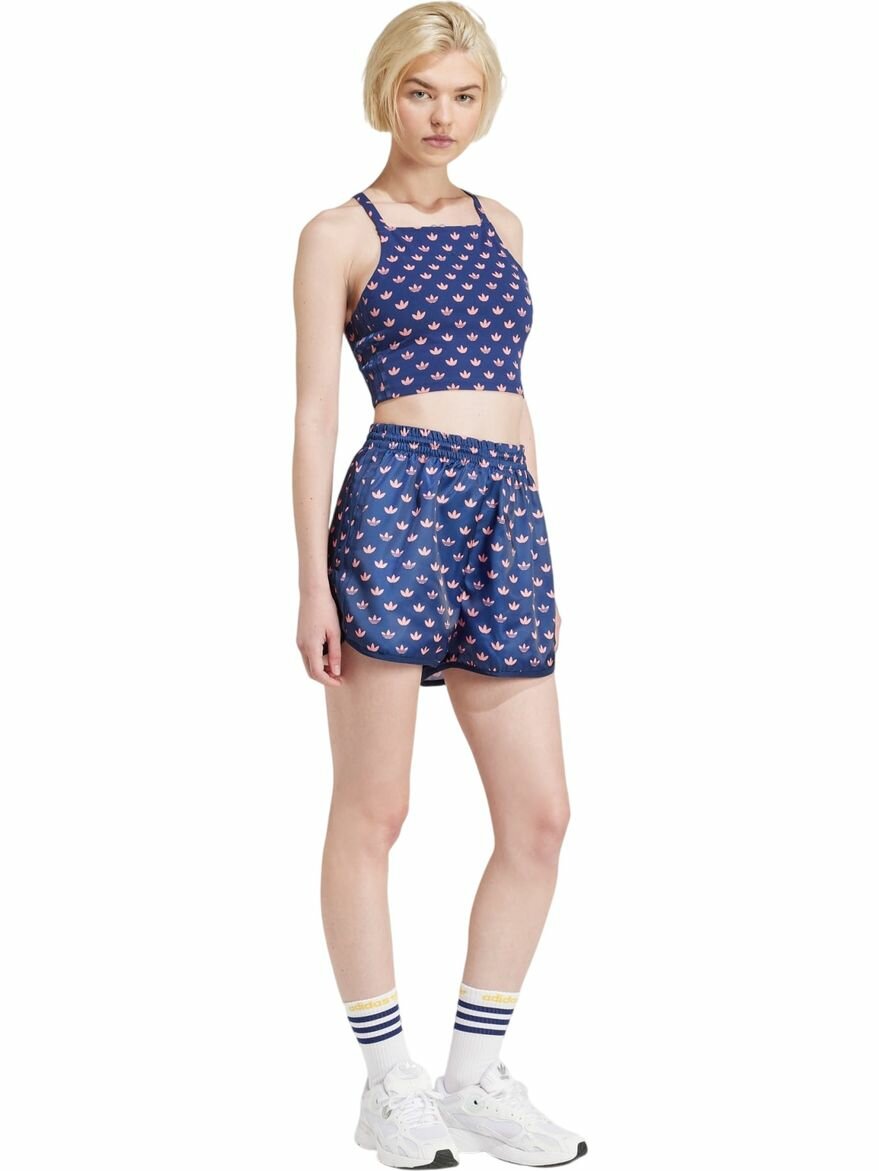 Топ спортивный adidas Monogram 3-Stripes Crop-Top W, размер XL, синий — фото 1