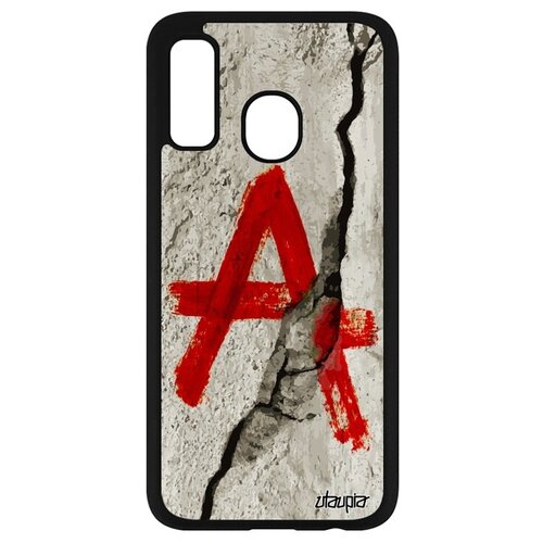 фото Защитный чехол на смартфон // galaxy a40 // "анархия" anarchy эмблема, utaupia, серый