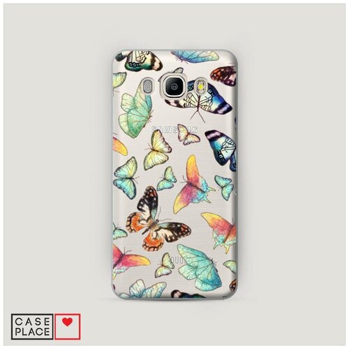 фото Чехол пластиковый samsung galaxy j7 2016 бабочки фон case place