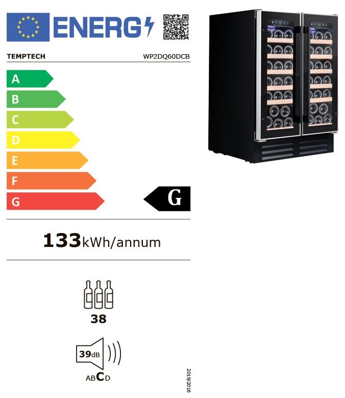 Холодильник винный Temptech WP2DQ60DCB - фотография № 8