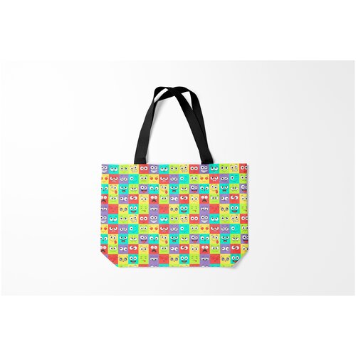 фото Сумка-шоппер / 46х35 см / популярные иллюстрации / позитив смайлы и эмодзи эмоции burnettie