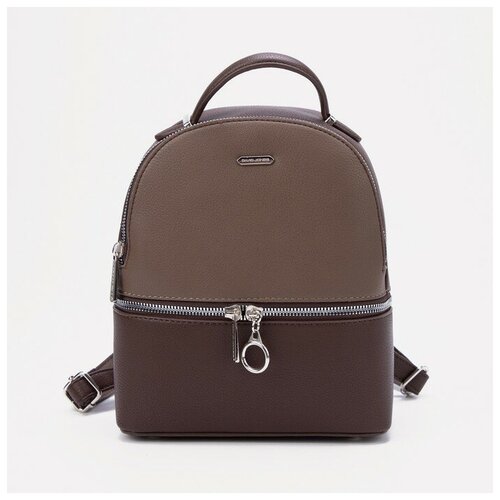фото Рюкзак, отдел на молнии, 2 наружных кармана, цвет коричневый david jones