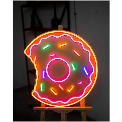Cветильник светодиодный неоновый Пончик, 50х50 см