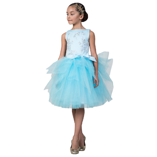 Платье для девочки Болеро, голубое, размер 152