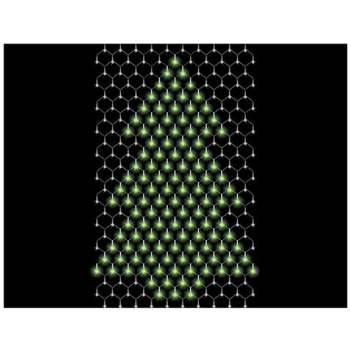 Световая декорация сетка елочка 360 зеленых и белых LED огней, 1.65х2.2+1.5 м, SNOWHOUSE NTLD360-TR