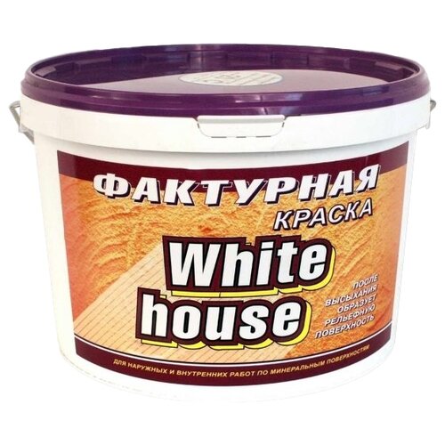 Декоративное покрытие White House Краска фактурная (декоративная), белый, 18 кг декоративное покрытие neomid фактурная краска для osb голубой 12 кг