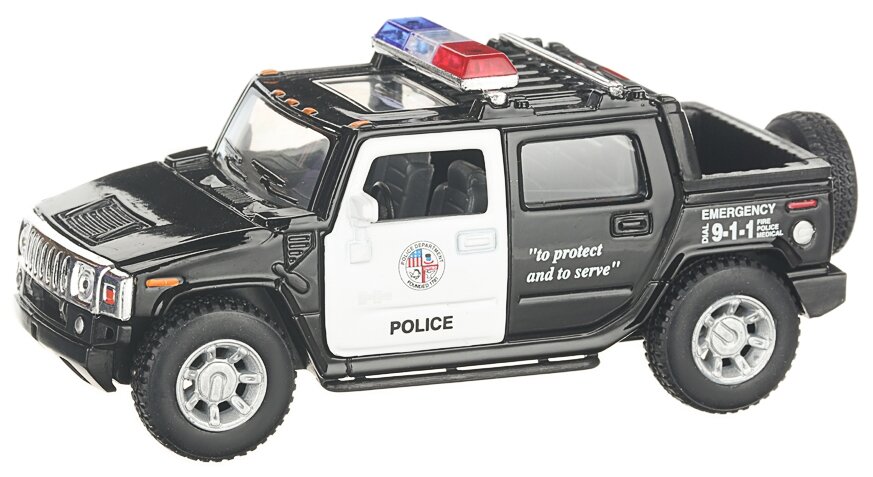 Машинка Serinity Toys Hummer Н2 Полиция (5097DPKT-1) 1:40, 13 см, черные