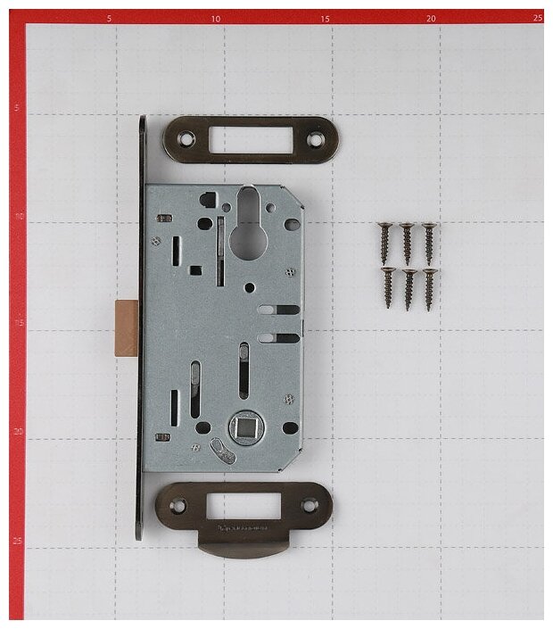 Замок врезной Palladium 600 AB для межкомнатной двери под цилиндр (бронза)