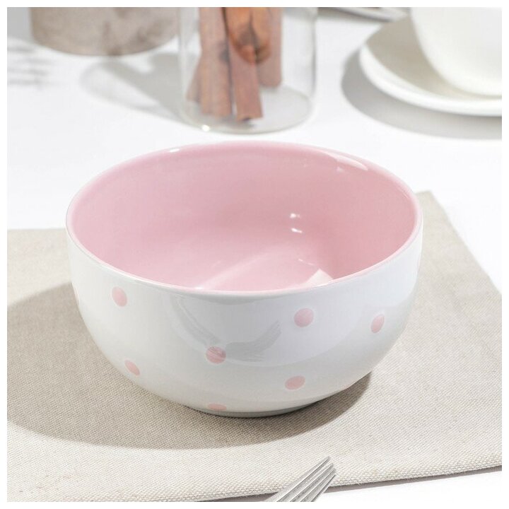 фото Салатник Горох, 580мл, цвет розовый