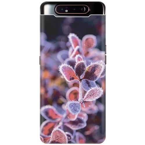 фото Силиконовый чехол на samsung galaxy a80 / a90 / самсунг а80 / а90 с принтом "иней на листочках gosso