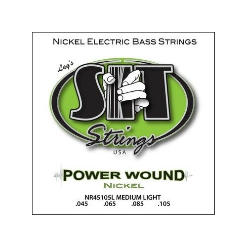 фото Струны для бас-гитары sit strings nr45105l powerwound nickel medium light 45-105