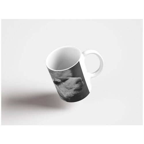 фото Кружка "альпака, животное, шерсть 320 мл. белая lotsprints