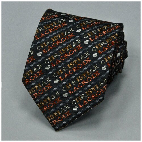 Нестандартный итальянский галстук с надписями Christian Lacroix 836545