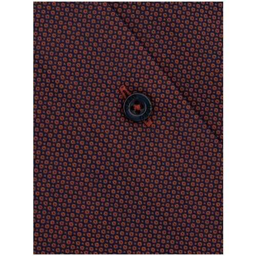 фото Рубашка мужская длинный рукав greg 523/111/7240, прямой силуэт / сlassic fit, цвет коричневый, рост 186-194, размер ворота 44