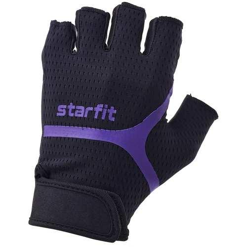 Перчатки для фитнеса WG-103, черный/фиолетовый, Starfit - S