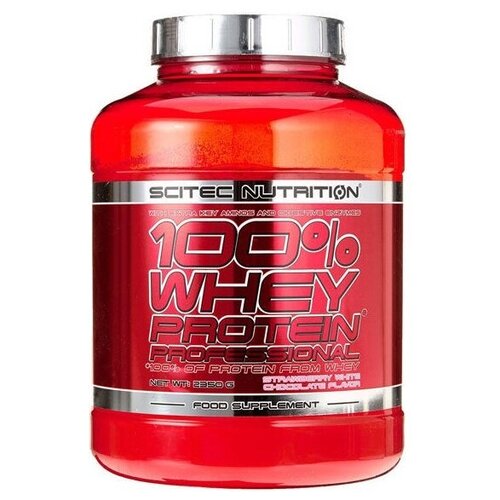 Протеин сывороточный Scitec Nutrition 100% Whey Protein Professional клубника-белый шоколад 2350 гр scitec nutrition 100% whey protein 2350 гр клубника