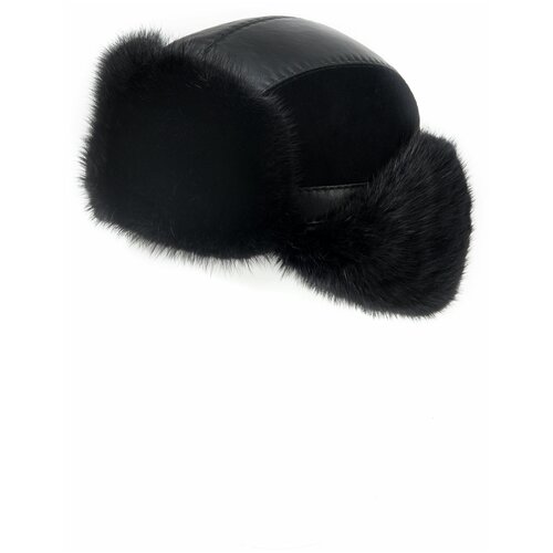 фото Шапка ушанка starkoff, размер 58, черный