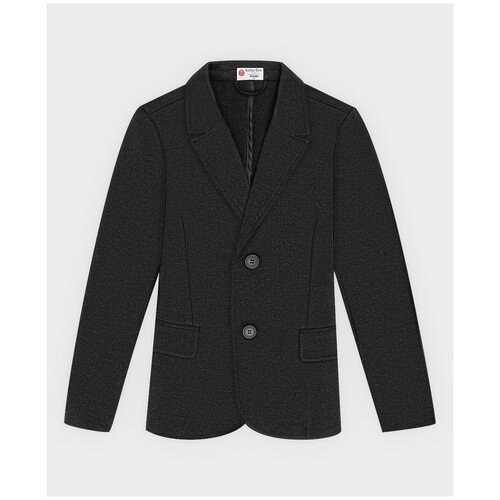 Школьный пиджак Button Blue, однобортный, карманы, размер 146, черный