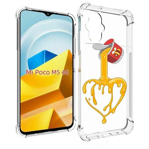 Чехол MyPads медовое сердце для Xiaomi Poco M5 задняя-панель-накладка-бампер
