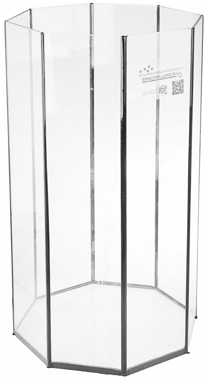 Пижон Аквариум восьмигранный с крышкой, 50 литров, 33 х 33 х 60/67 см, чёрный - фотография № 4