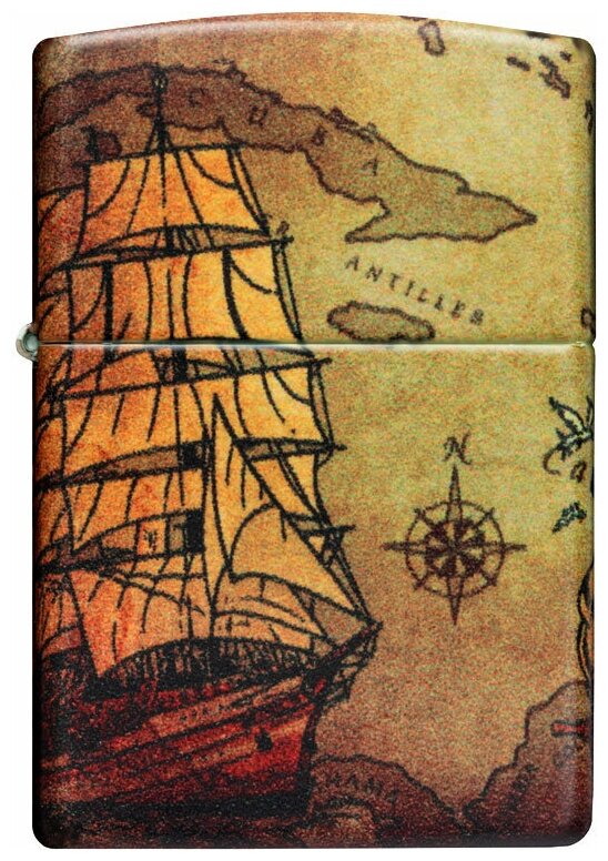 Zippo Зажигалка Zippo 49355 Pirate Ship Design - фотография № 1