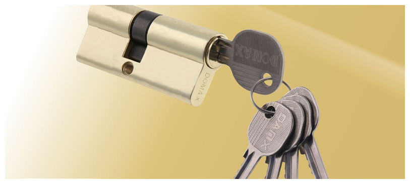 Цилиндровый механизм(личинка для замка)DAMX Простой ключ-ключ N45/35 (80мм) PB (Полированная латунь) - фотография № 1