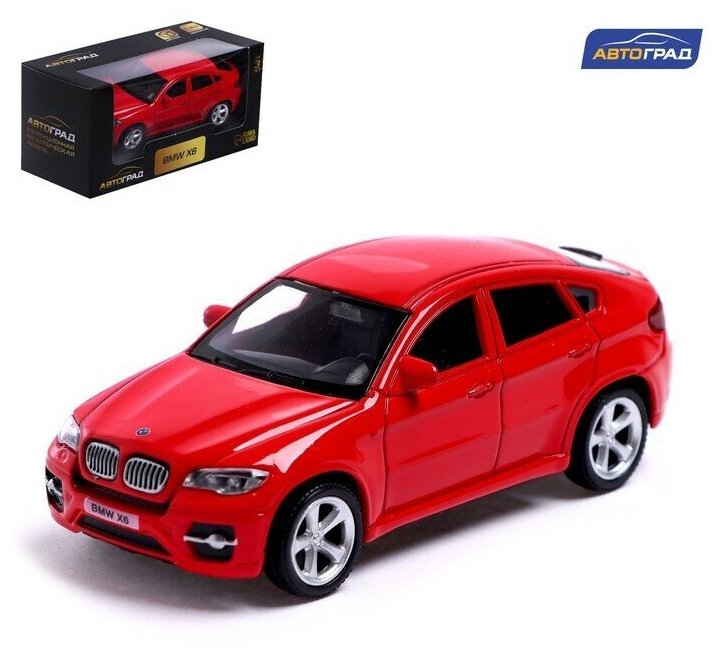 Машина металлическая BMW X6, 1:43, цвет красный