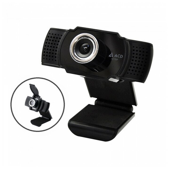 WEB Камера ACD-Vision UC400 CMOS 1.3МПикс 1280x720p 30к/с микрофон встр USB 2.0 шторка объектива универс. крепление черный корп.